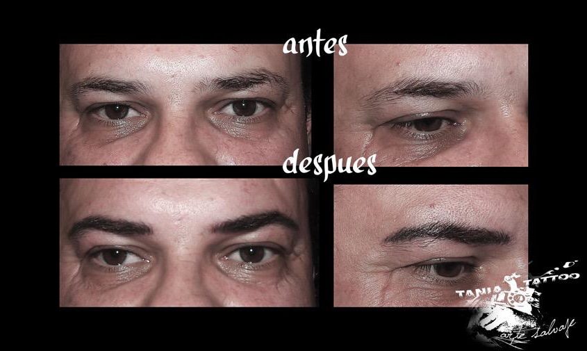 Micropigmentacion de Cejas y ojos Antes y despues