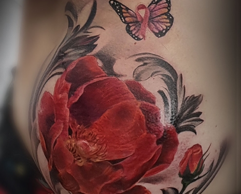 tatuaje cancer de mama reconstruccion flor pecho cover up en valencia
