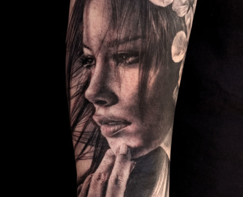 tattoo tatuaje de geisha retrato de realismo en valencia 2